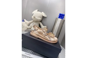 Chanel Women Sandals Gold CHN-033