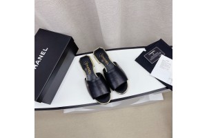 Chanel Women Slide Sandals Black CHN-043