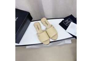 Chanel Women Slide Sandals Beige CHN-044