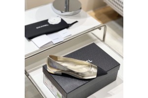 Chanel Classic Ballet Flats Silver CHN-100