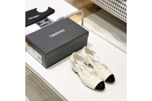 Chanel Classic Ballet Flats White/Black CHN-107