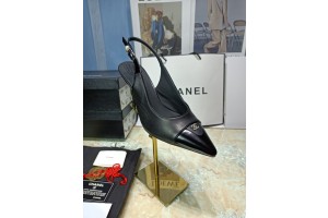 Chanel Women Slingback Pumps Black CHN-140