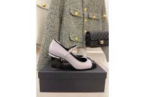 Chanel Mary Jane Chunky Pumps Grey CHN-155