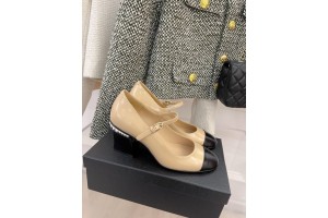Chanel Mary Jane Chunky Pumps Nude CHN-159