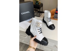 Chanel Women Martin Boots White CHN-163