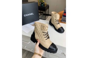 Chanel Women Martin Boots Nude CHN-164