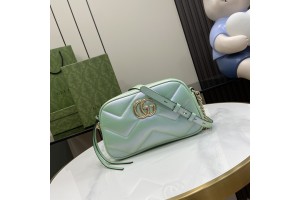 Gucci Iridescent Marmont Small Matelassé Shoulder Bag appears in Green 