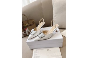 Dior Heels White Patent Leather