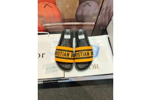 Dior Yellow Black Slippers