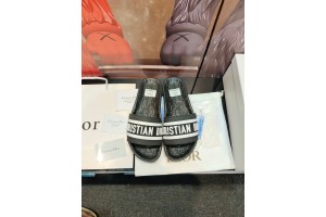 Dior White Black Slippers