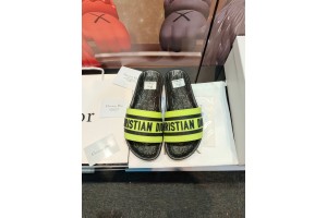 Dior Light Green Black Slippers