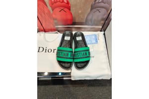 Dior Dark Green Black Slippers